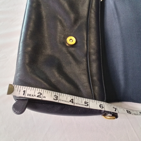 ETIENNE AIGNER Vintage Black Leather Shoulder Bag Handbag Multi Section 10x6.5x3 - Picture 10 of 11